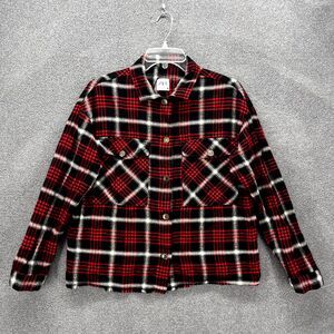 ZARA Shirt Mens XS Red Plaid Button Up Flannel long sleeve raw hem‎ collared